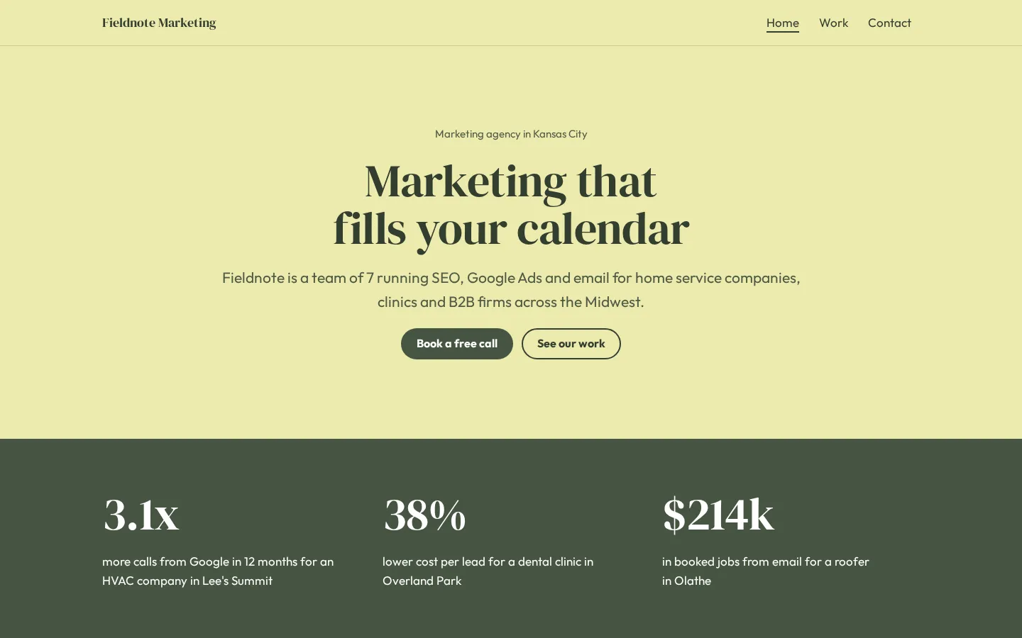 The agency website template on a desktop screen