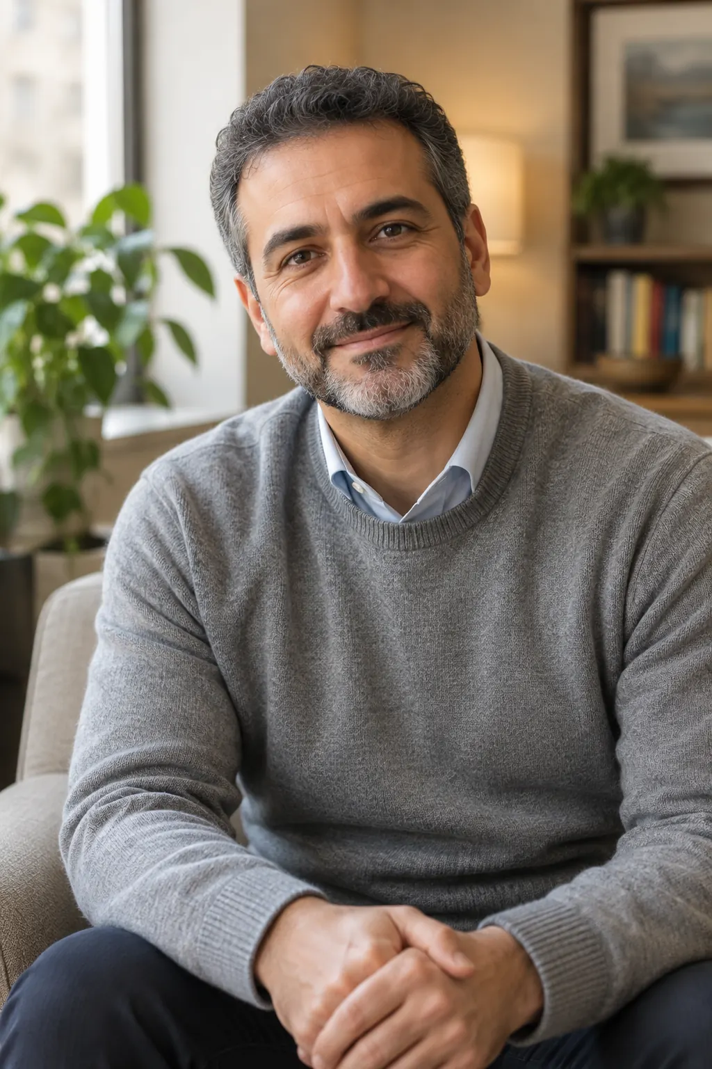 Daniel Haddad, LMFT, in his office
